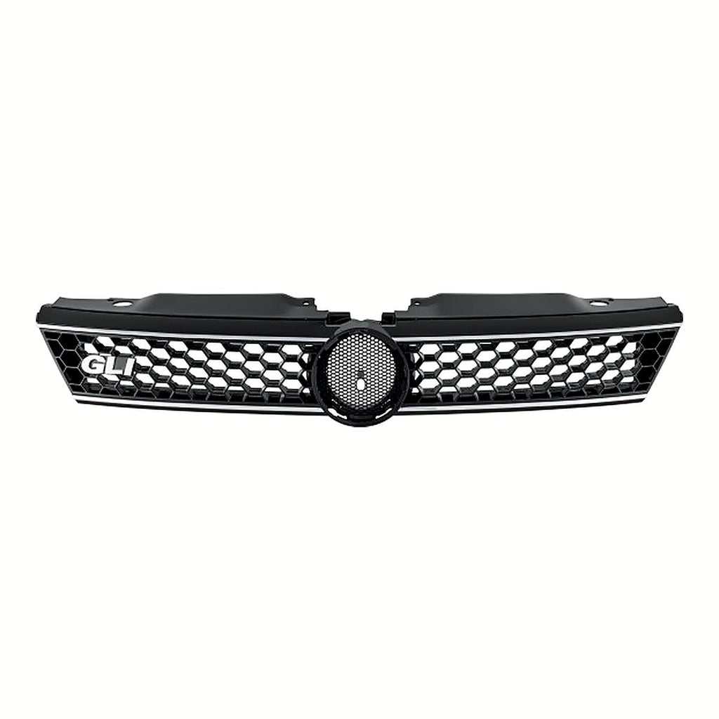 2011-2014 Volkswagen Jetta Grille Black Chrome, vw1200157. Front view.