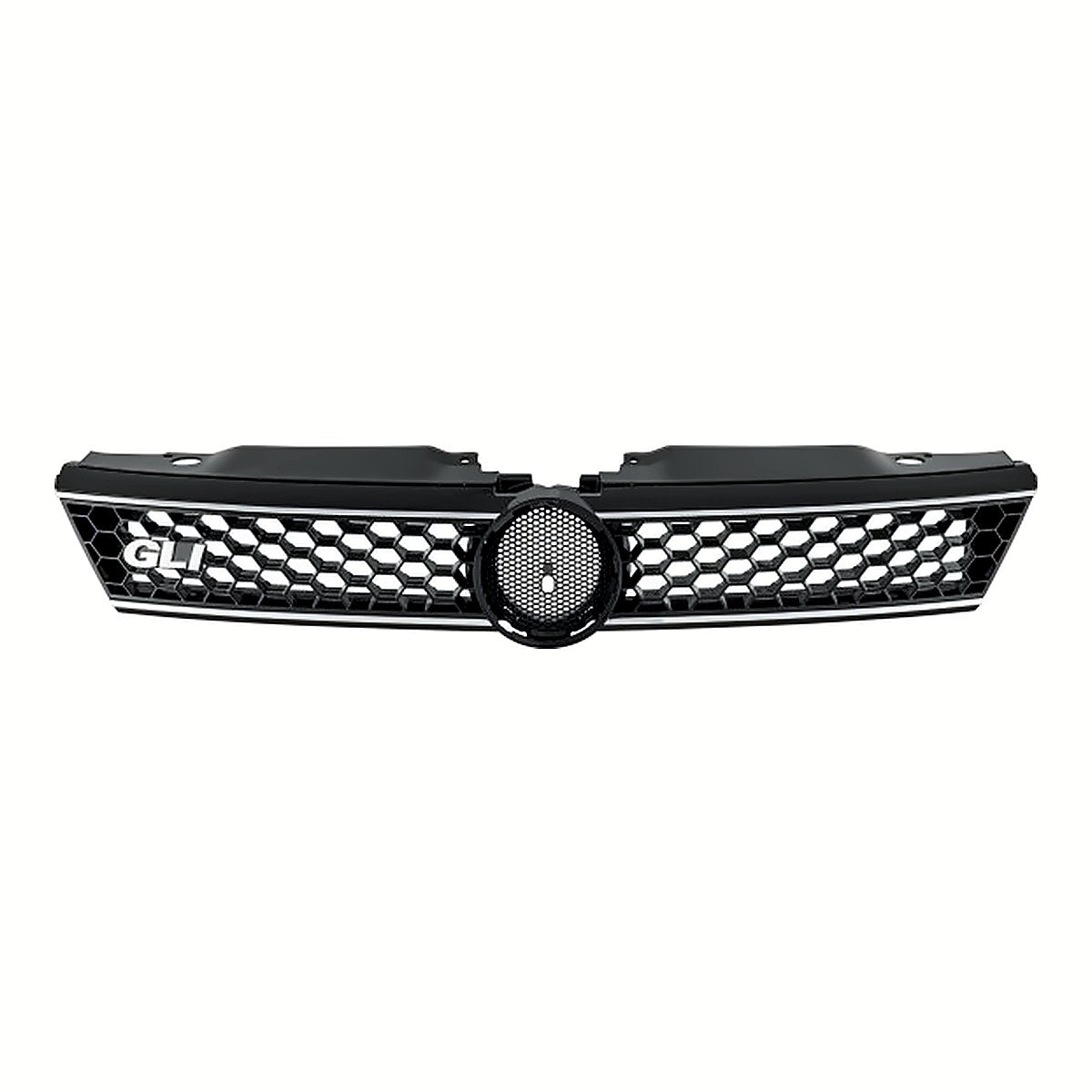 2011-2014 Volkswagen Jetta Grille Black Chrome, vw1200157. Front view.
