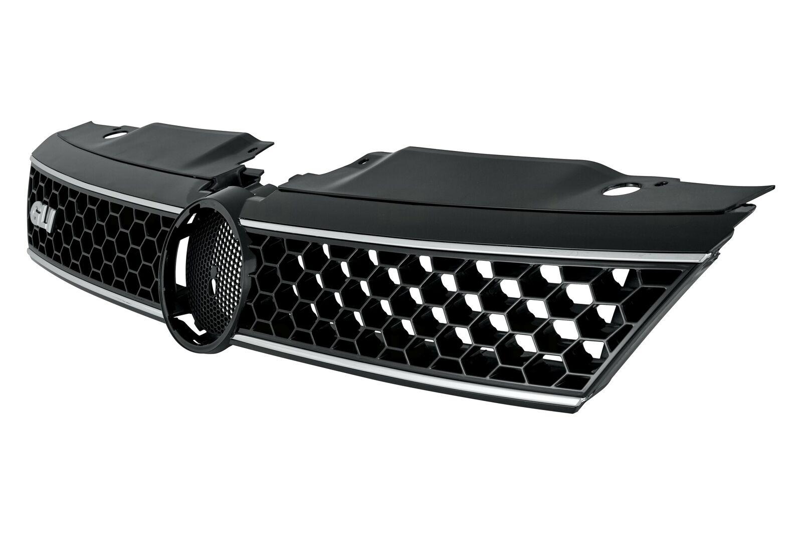 2011-2014 Volkswagen Jetta Grille Black/Chrome With Honeycomb Mesh , VW1200157. Professional-grade auto body part.