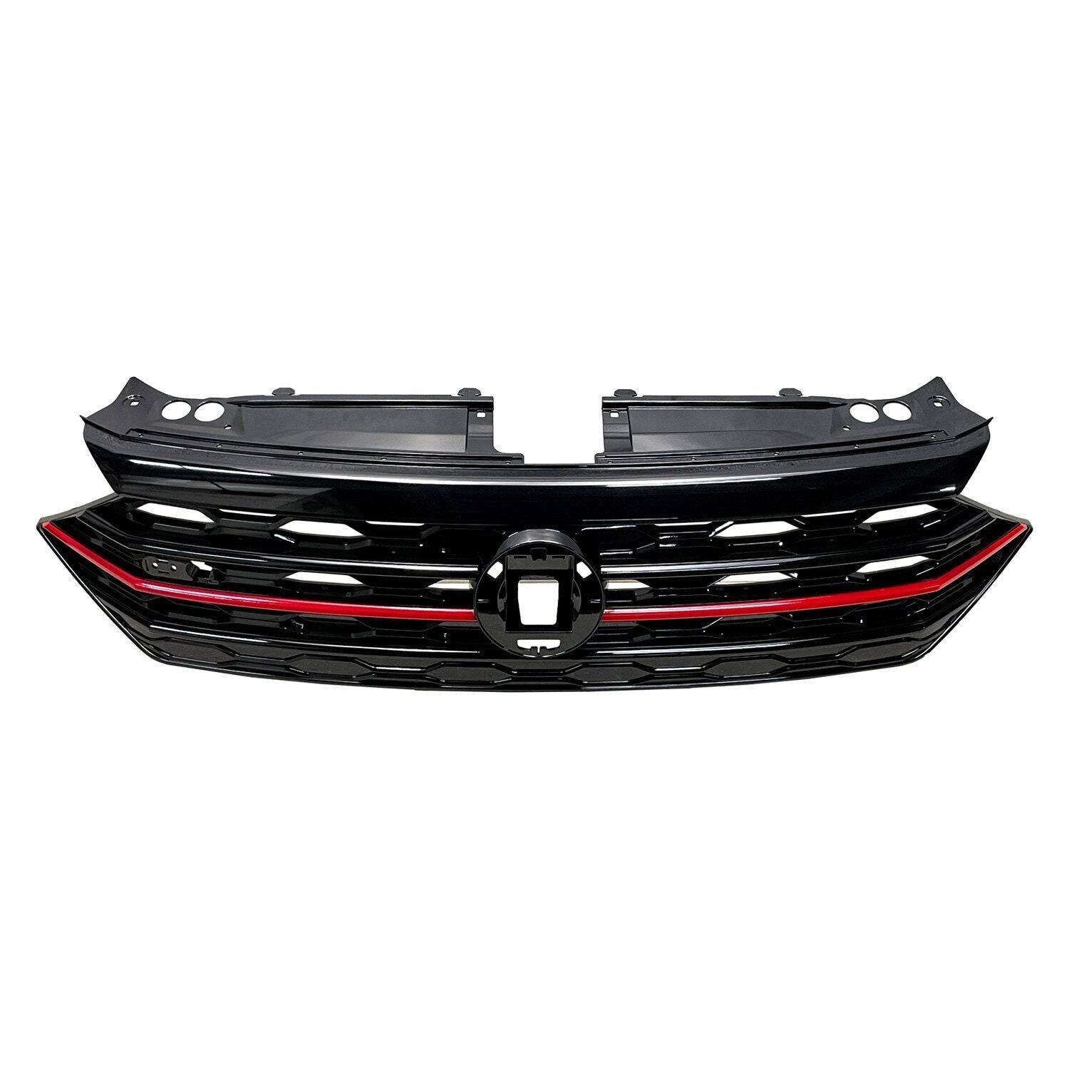 2020-2021 Volkswagen Jetta Grille Front Gloss Black Red Molding Gli Models , VW1200178. Designed for OEM alignment.