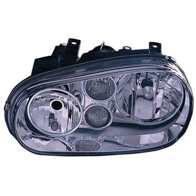 1999-2001 Volkswagen Golf Head Lamp Driver Side With Fog (Chrome Bezel) , VW2502114. Replacement part ready for install.