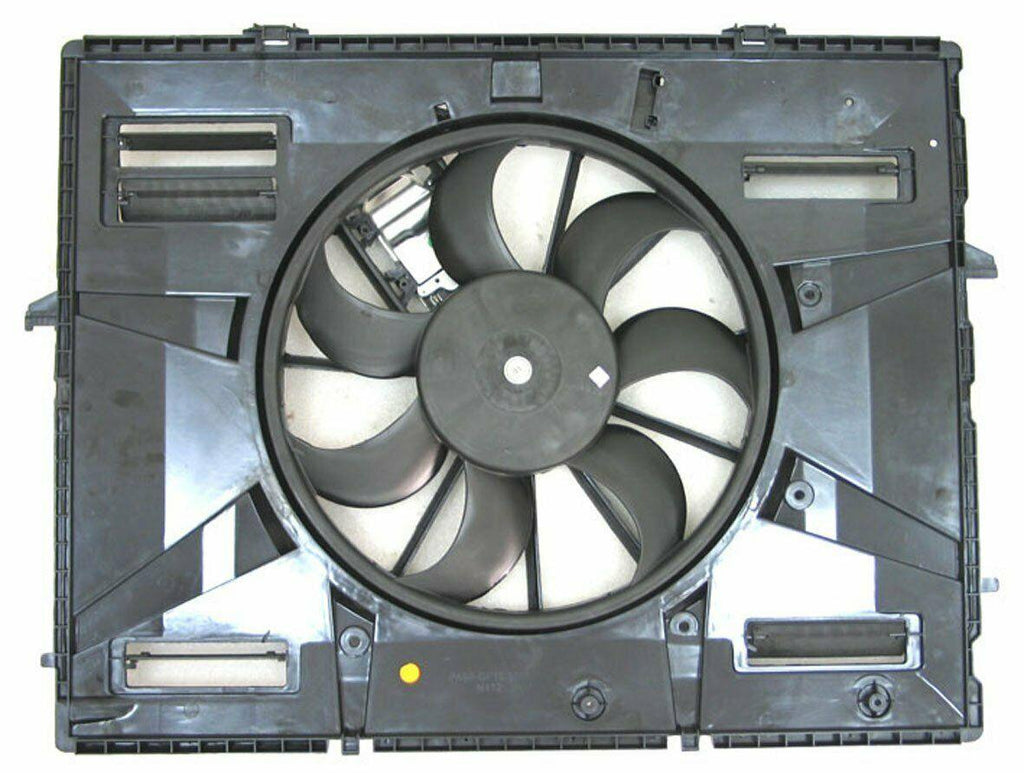 2007-2010 Volkswagen Touareg Cooling Fan Assy 3.6L V6 Without Tow Pkg , VW3115116. Side view of the replacement part.